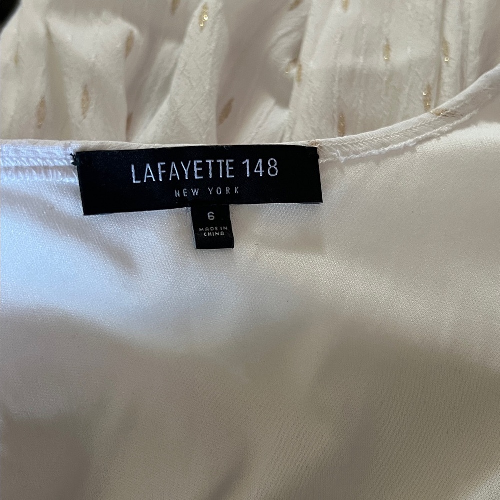 Lafayette 148 New York White High Low Dress - Picture 6 of 8